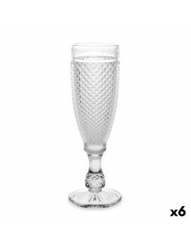 Copo de champanhe Diamante Transparente Vidro 185 ml (6 Unidades)