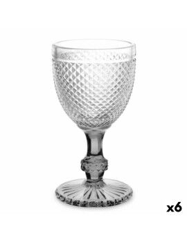 Copo para vinho Diamante Transparente Antracite Vidro 330 ml (6 Unidades)