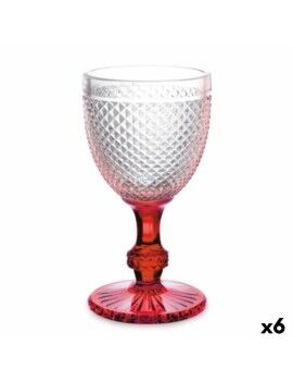 Copo para vinho Diamante Vermelho Transparente Vidro 330 ml (6 Unidades)