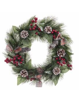 Corona de Navidad Blanco Rojo Verde Natural PVC 40 cm