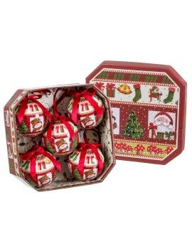 Bolas de Navidad Multicolor Papel Polyfoam Papá Noel 7,5 x 7,5 x 7,5 cm (5 Unidades)