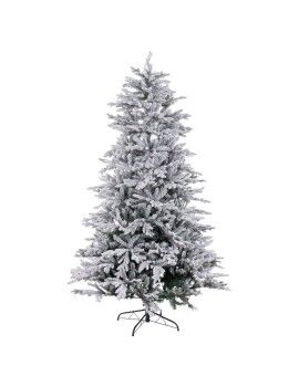 Árbol de Navidad Blanco Verde PVC Metal Polietileno Nevado 180 cm