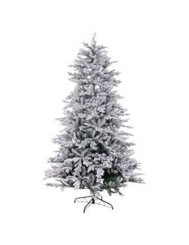 Árvore de Natal Branco Verde PVC Metal Polietileno Nevado 180 cm