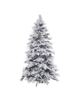Árvore de Natal Branco Verde PVC Metal Polietileno Nevado 240 cm