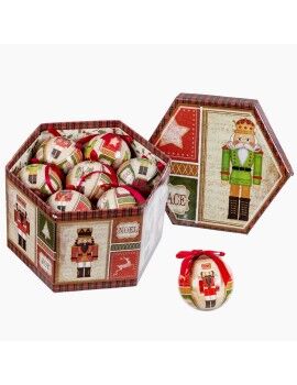 Bolas de Navidad Multicolor Papel Polyfoam Cascanueces 7,5 x 7,5 x 7,5 cm (14 Unidades)