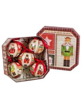 Bolas de Navidad Multicolor Papel Polyfoam Cascanueces 7,5 x 7,5 x 7,5 cm (5 Unidades)