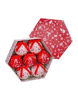 Bolas de Natal Branco Vermelho Papel Polyfoam Boneco de neve 7,5 x 7,5 x 7,5 cm (7 Unidades)