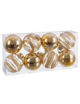 Bolas de Natal Dourado Plástico 8 x 8 x 8 cm (8 Unidades)