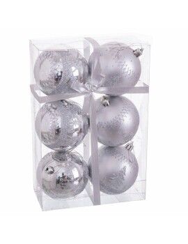 Bolas de Natal Prata Plástico Veado 8 x 8 x 8 cm (6 Unidades)