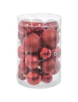 Bolas de Natal Vermelho Plástico Purpurina 12,5 x 12,5 x 27 cm (27 Unidades)
