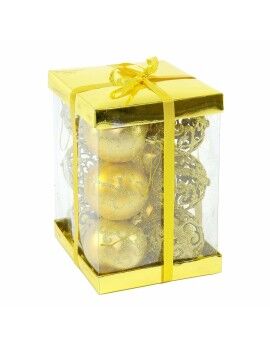Bolas de Natal Dourado Plástico 6 x 6 x 6 cm (12 Unidades)