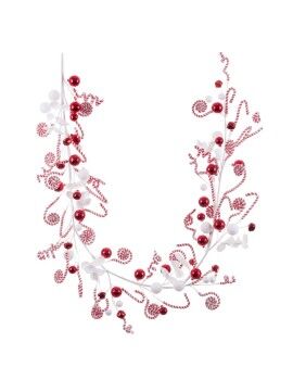 Grinalda de Natal Branco Vermelho Plástico Foam 180 cm