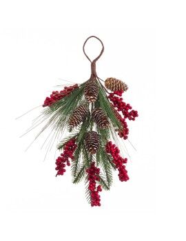 Colgador para Puertas Navidad Rojo Verde Natural Plástico Piñas 42 cm