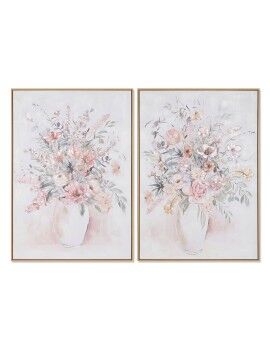 Cuadro Home ESPRIT Shabby Chic Florero 70 x 3,5 x 100 cm (2 Unidades)