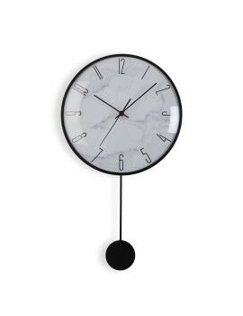 Relógio de Parede Versa Pêndulo Metal Cristal Madeira MDF 4,5 x 56 x 29 cm