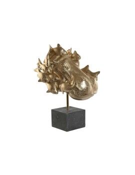 Figura Decorativa Home ESPRIT Preto Dourado Hipopótamo 33 x 21,5 x 45 cm