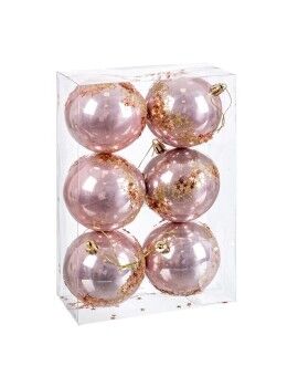 Bolas de Navidad Rosa Plástico 8 cm (6 Unidades)