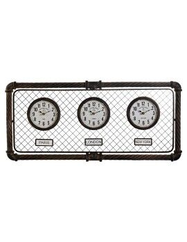 Reloj de Pared Home ESPRIT Gris oscuro Polipropileno Hierro 93 x 5 x 42 cm