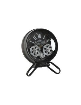 Reloj de Mesa Home ESPRIT Negro Plateado Metal Cristal 16,5 x 11 x 21 cm