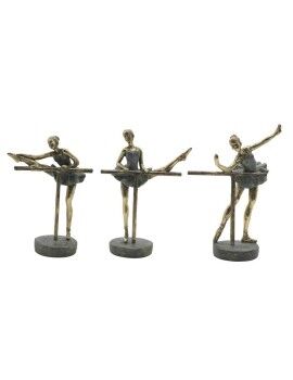 Figura Decorativa Home ESPRIT Gris Dorado Bailarina Ballet 14 x 8 x 20 cm (3 Unidades)