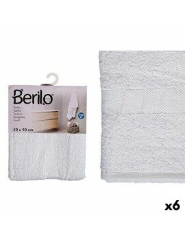 Toalha de banho 50 x 90 cm Branco (6 Unidades)