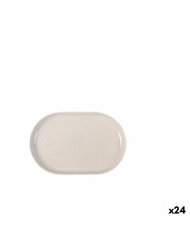 Bandeja de Aperitivos La Mediterránea Ivory Ovalado 20 x 13 x 2 cm (24 Unidades)