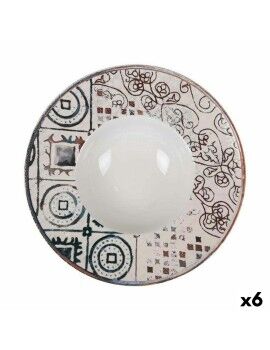 Plato Hondo La Mediterránea Grecia Porcelana Ø 28 cm (6 Unidades)