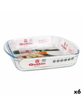 Bandeja para Horno Quttin 63081 1,6 L Vidrio 25 x 21,9 x 5 cm (6 Unidades)