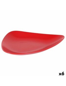 Plato Llano Inde Rojo 31 x 25 x 4 cm (6 Unidades)