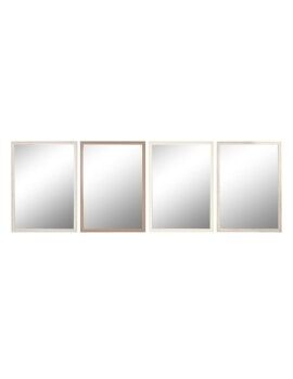 Espelho de parede Home ESPRIT Branco Castanho Bege Cinzento Creme Cristal poliestireno 66 x 2 x...