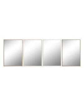 Espejo de pared Home ESPRIT Blanco Marrón Beige Gris Cristal Poliestireno 63,3 x 2,6 x 89,6 cm (4...