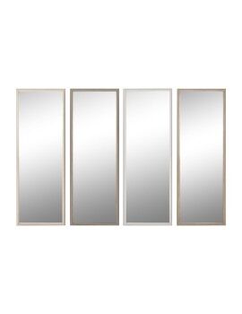 Espejo de pared Home ESPRIT Blanco Marrón Beige Gris Cristal Poliestireno 33 x 3 x 95,5 cm (4...