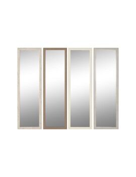 Espejo de pared Home ESPRIT Blanco Marrón Beige Gris Cristal Poliestireno 36 x 2 x 125 cm (4...