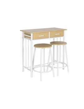 Conjunto de mesa com 2 cadeiras DKD Home Decor Metal Madeira MDF 80 x 50 x 84 cm