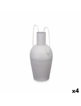 Vaso Com pegas Cinzento Aço 24 x 45 x 18 cm (4 Unidades)