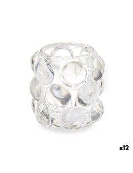 Castiçais Microesferas Transparente Cristal 8,4 x 9 x 8,4 cm (12 Unidades)