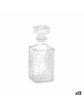 Garrafa de Vidro Licor Losangos Transparente 900 ml (12 Unidades)