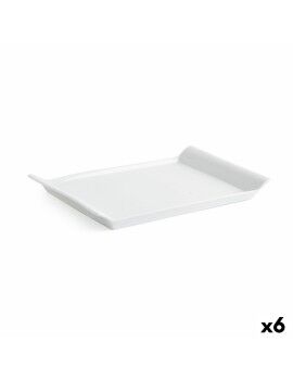 bandeja de aperitivos Quid Gastro Fresh 26 x 18 cm Cerâmica Branco (6 Unidades)