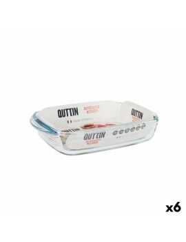 Fuente para Horno Quttin   Vidrio Rectangular 950 ml 22,8 x 14,9 x 4,5 cm (6 Unidades)