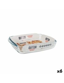 Fuente para Horno Quttin   Vidrio Rectangular 1,9 L 28 x 19,9 x 5 cm (6 Unidades)