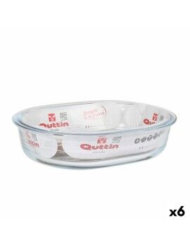 Fuente para Horno Quttin   Vidrio Ovalado 1,5 L 23,7 x 18,8 cm (6 Unidades)