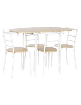 Conjunto de mesa com 4 cadeiras DKD Home Decor Branco Natural Metal Madeira MDF 121 x 55 x 78 cm