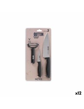 Conjunto de Cozinha Quttin Nero Preto 3 Peças (12 Unidades)