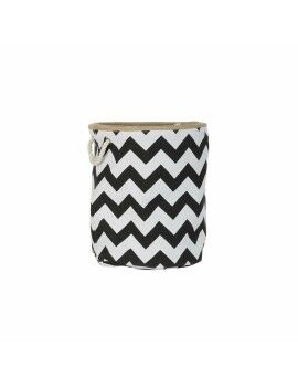 Cesta DKD Home Decor Blanco Negro Yute Jute Zig-zag Moderno 38 x 38 x 45 cm