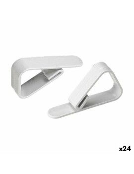 Pinza Sujeta Manteles Algon Set Blanco 10 Piezas 3,90 x 1,30 x 5,50 cm (24 Unidades)