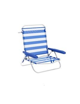Cadeira de Campismo Acolchoada Marbueno Riscas Azul Branco 63 x 78 x 76 cm