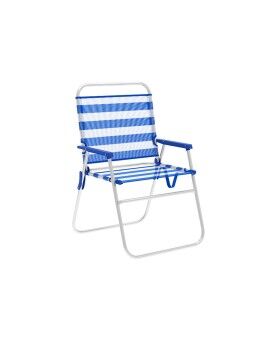 Cadeira de Campismo Acolchoada Marbueno Riscas Azul Branco 52 x 80 x 56 cm