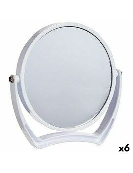 Espelho de Aumento Branco Cristal Plástico 19 x 18,7 x 2 cm (6 Unidades)