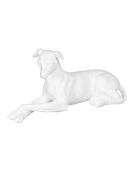 Figura Decorativa Branco Cão 18 x 12,5 x 37 cm