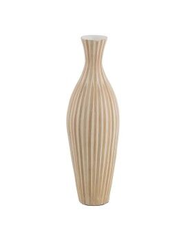 Vaso Branco Bege Bambu 20 x 20 x 64 cm